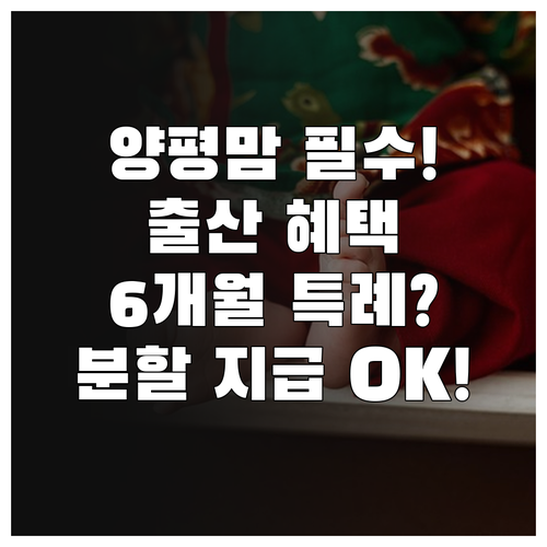 2025년 양평군 출산지원금 거주 6..