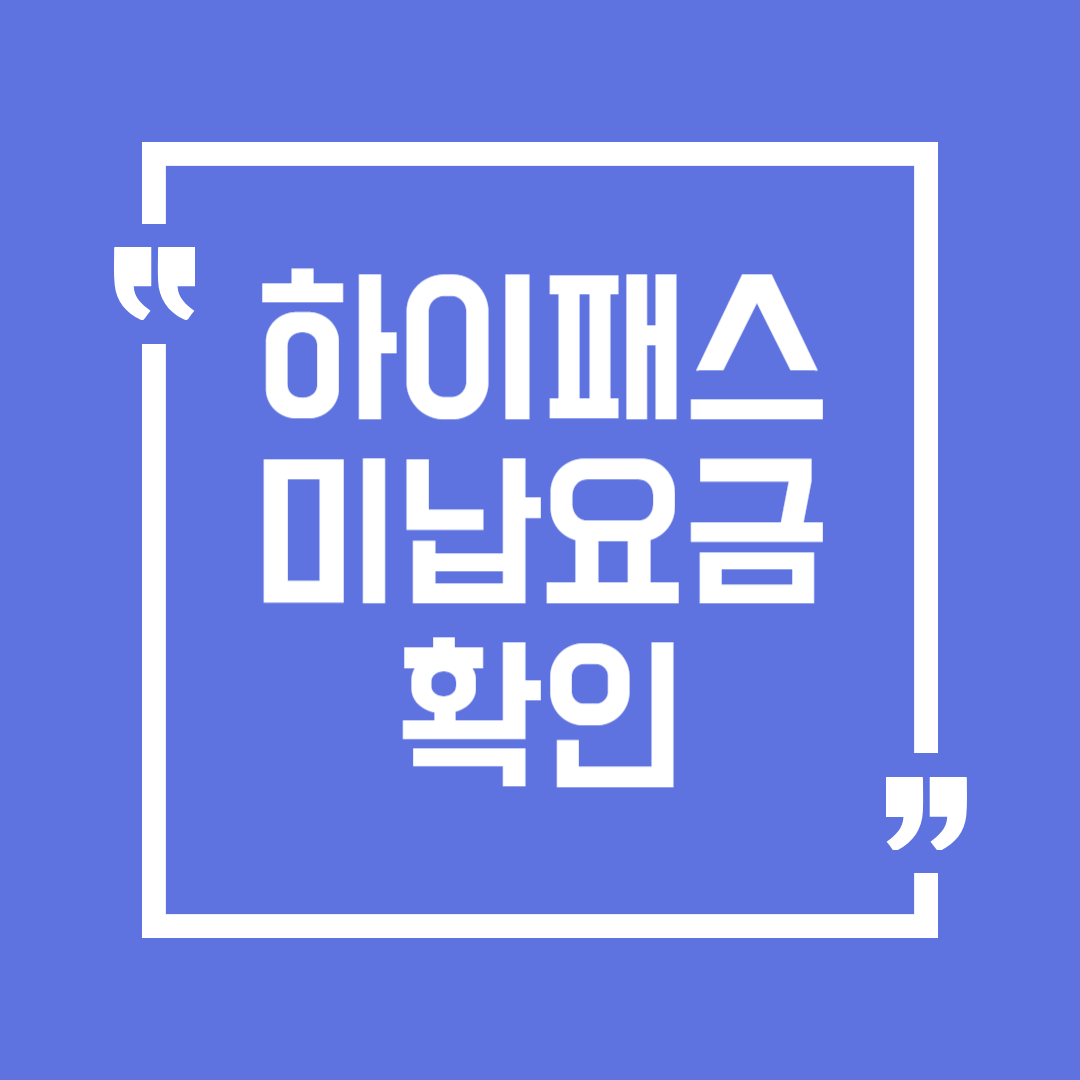 하이패스 미납 요금 납부방법 및 이용내역 확인