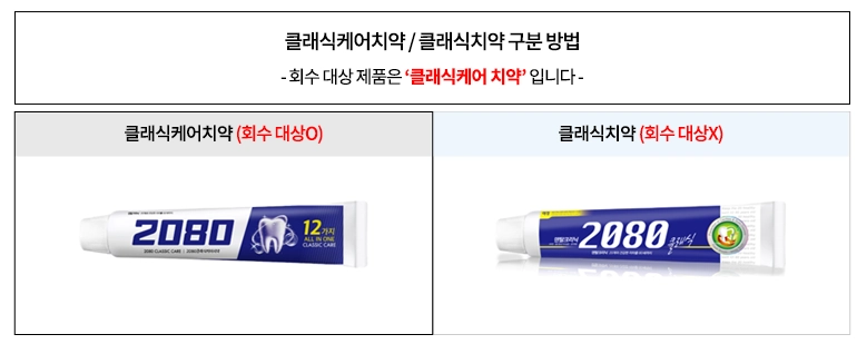 2080치약 리콜 회수제품 리콜 환불방법 (+2080치약 리콜 완벽가이드)