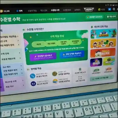 밀크티 초등 서비스 화면