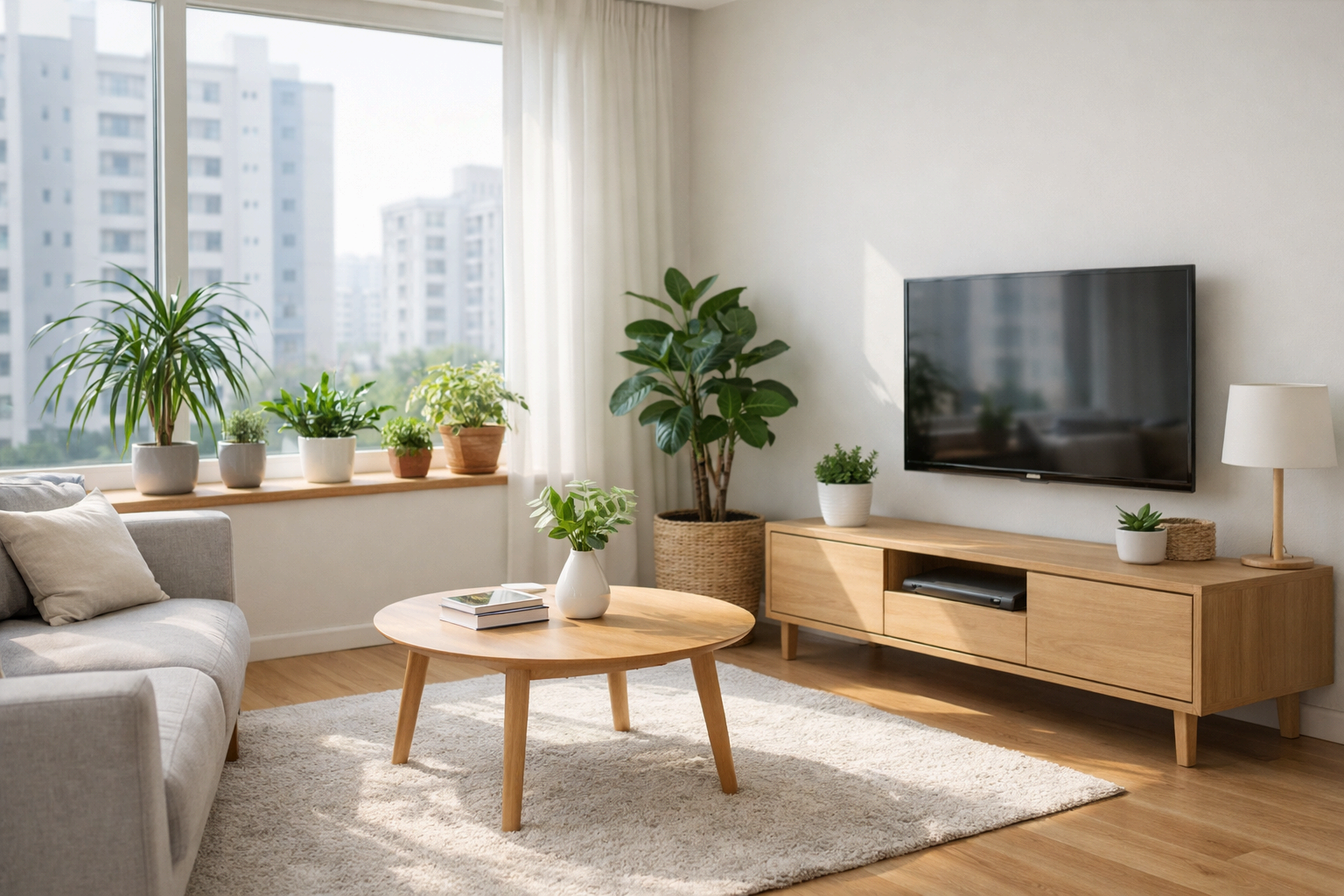 거실 식물 풍수 인테리어