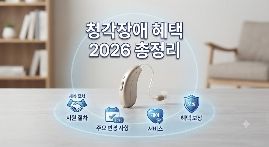 청력에 문제가 있는 청각장애인이 보청기 혜택을 받음