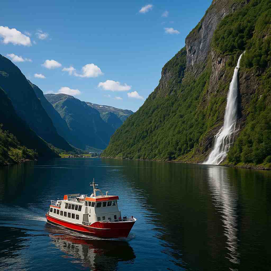 노르위에 플롬 피오르드 풍경