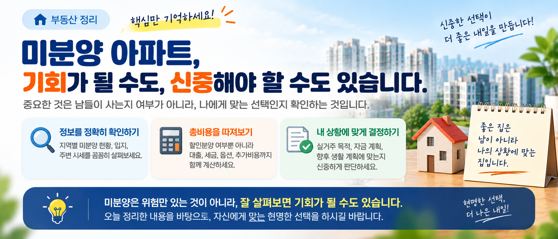 미분양 아파트 매수 판단 마무리 이미지