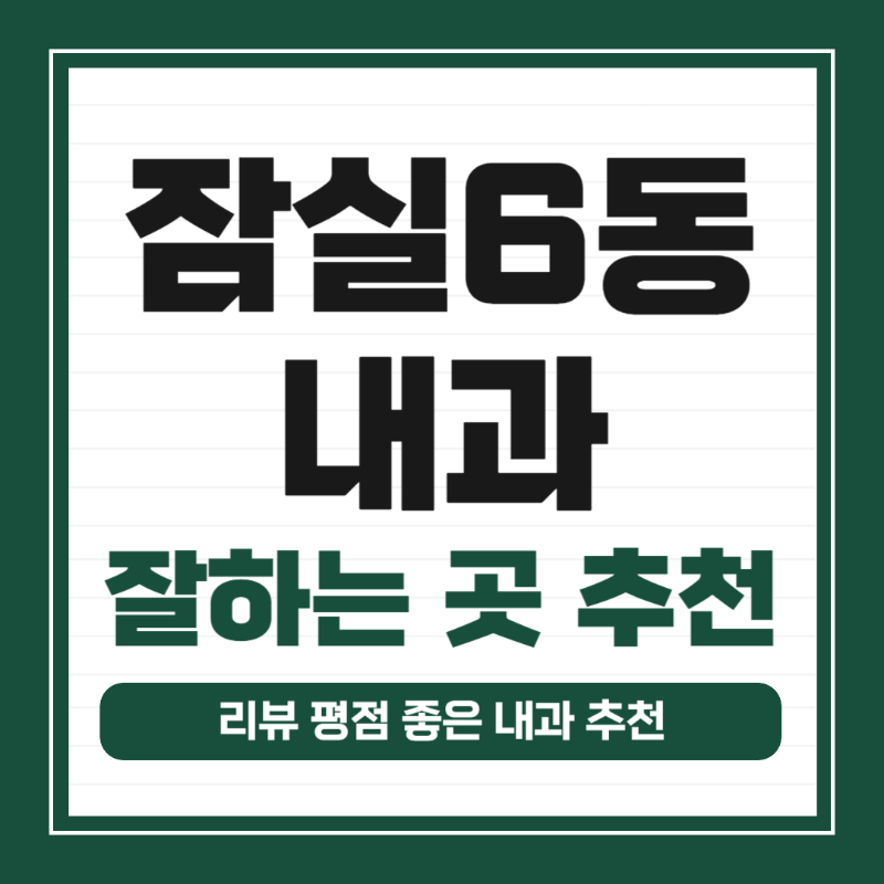 송파구 잠실6동 내과 병원 감기 독감 진료 유명한 곳 잘하는 곳 추천