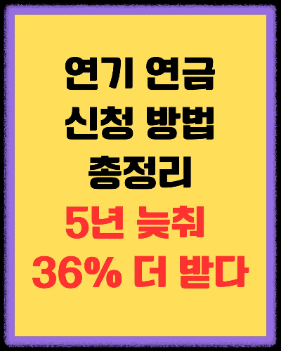 연기연금 신청 방법, 5년 늦춰 국민연금 수령액 36% 더 받는 3단계