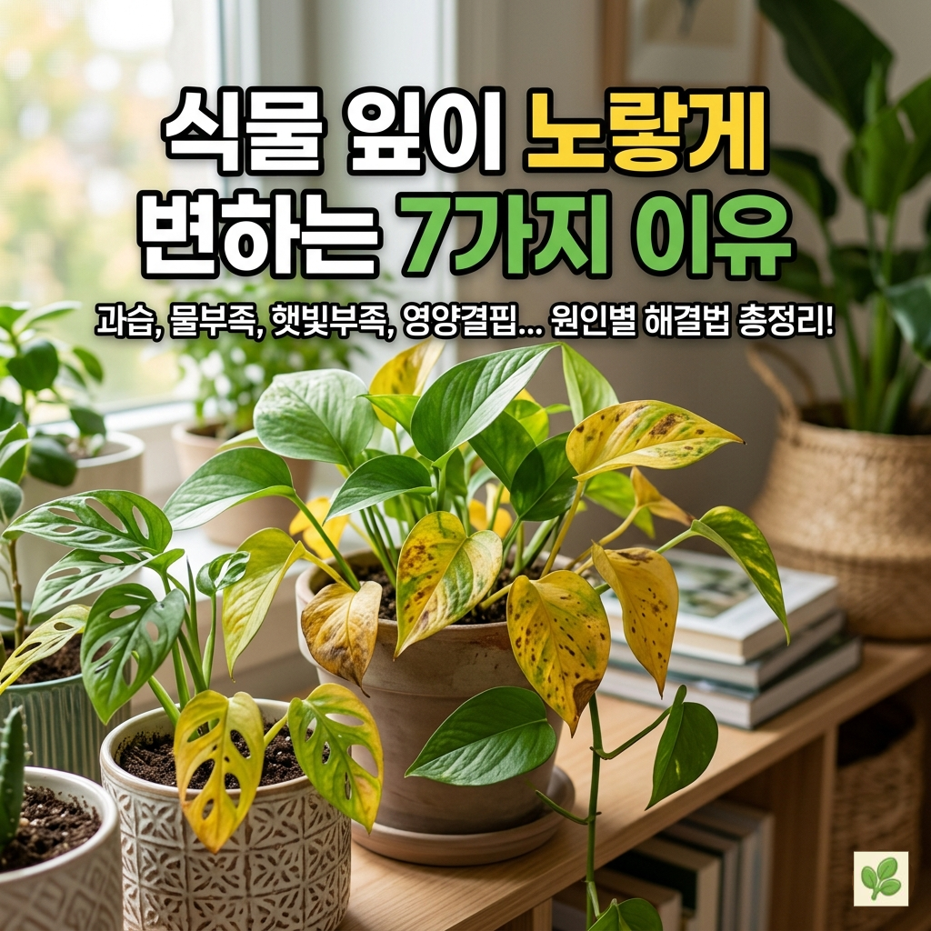 식물 잎이 노랗게 변하는 7가지 이유 총정리