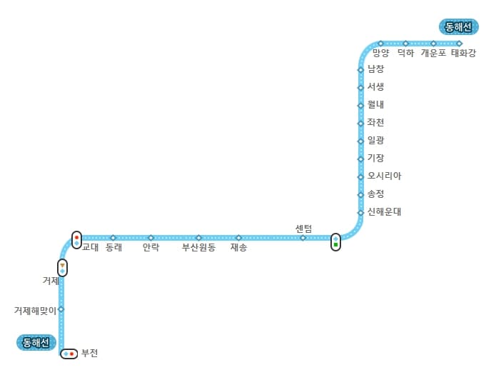 부산 지하철 노선도 광역철