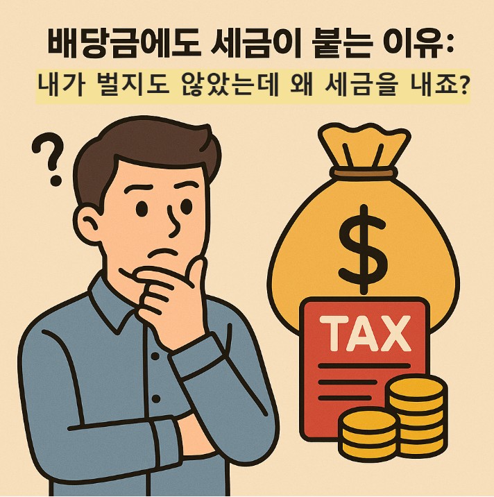 배당금에 붙는 세금에 의문을 가지는 남성의 모습