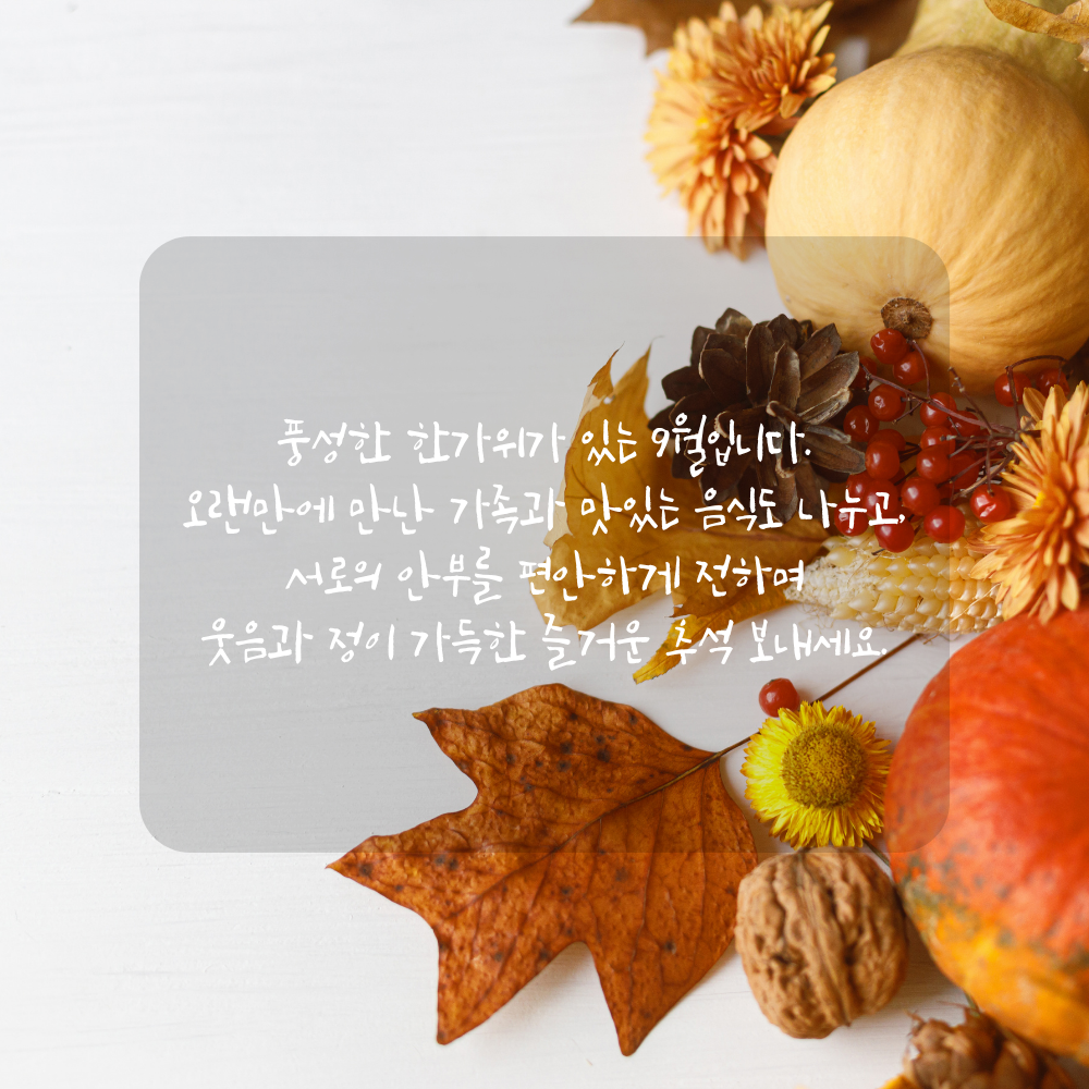 9월 추석 인사말 - 가족과 함께하는 풍성한 한가위