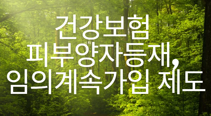 건강보험 피부양자등재, 임의계속가입 제도