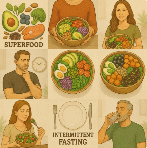슈퍼푸드, 샐러드볼, 간헐적단식 하는 사람들