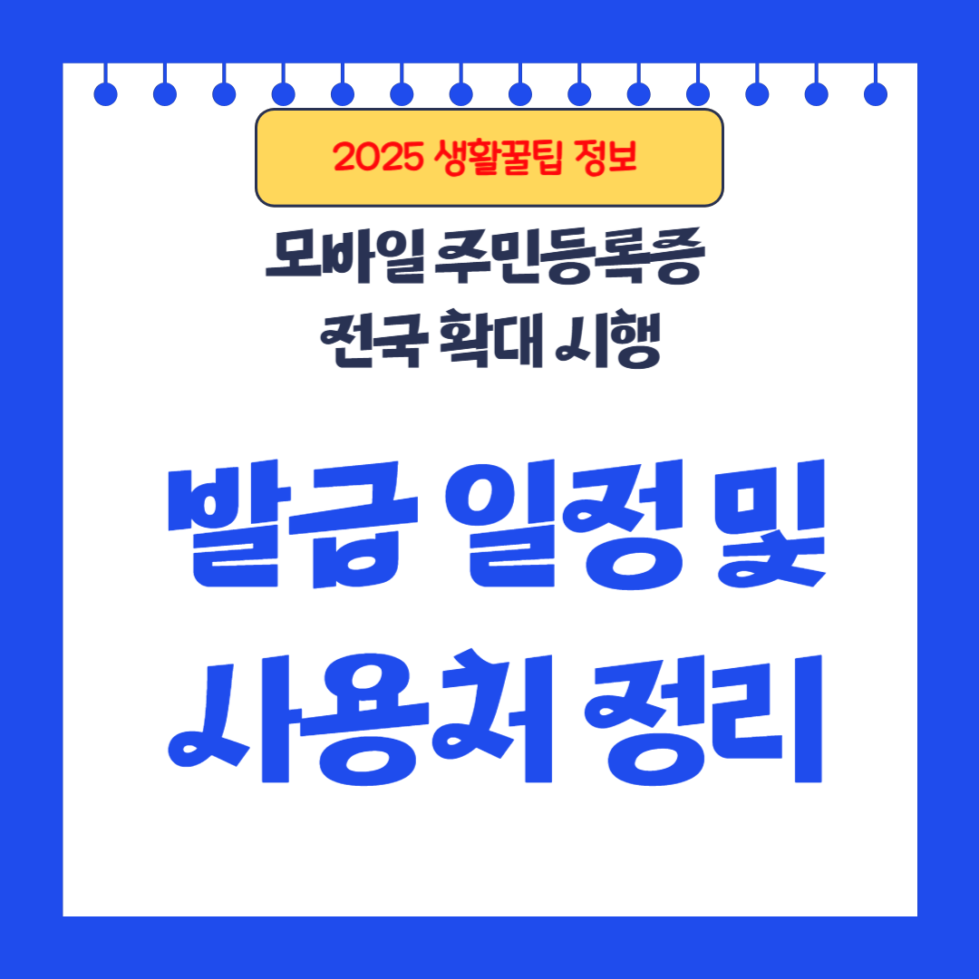 2025 모바일 주민등록증 전국 확대 시행 발급 일정