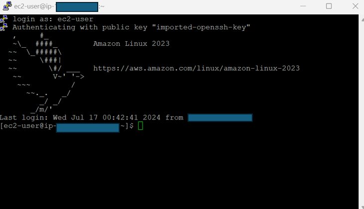 ec2 인스턴스 로그인 화면