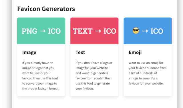 Favicon generators