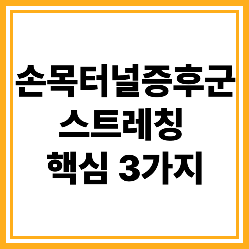 손목터널증후군 스트레칭 핵심 3가지