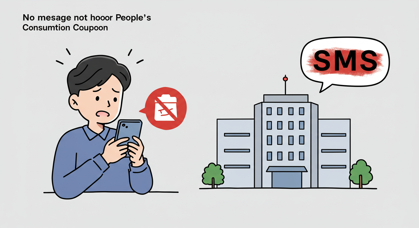 민생소비쿠폰 안내 문자가 오지 않아 당황하는 시민 모습