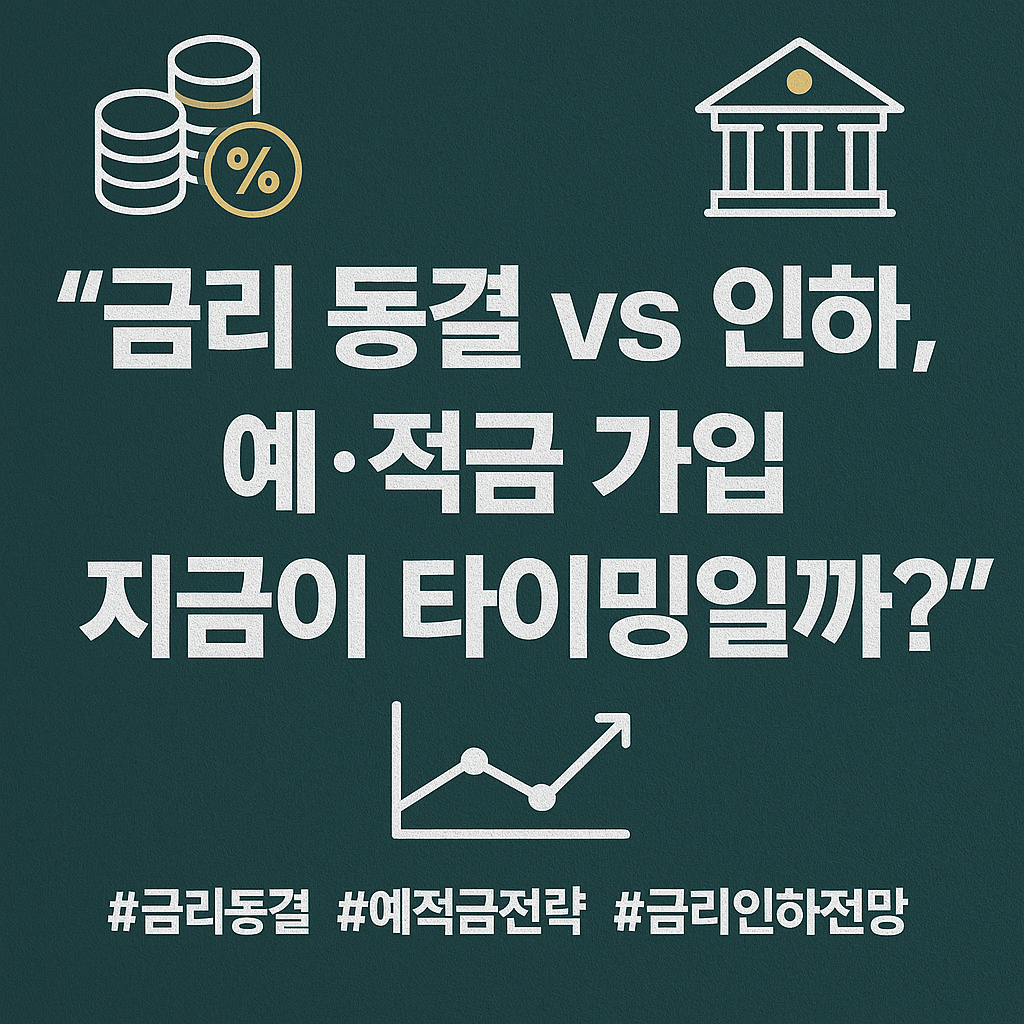 금리 동결과 인하 시기 예&middot;적금 가입 타이밍을 묻는 재테크 썸네일 이미지