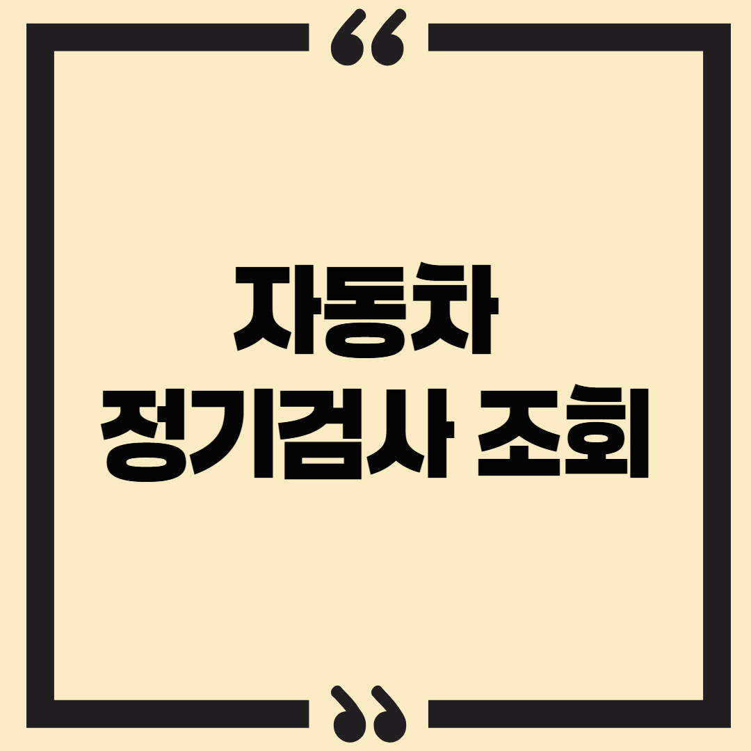 자동차 정기검사 조회
