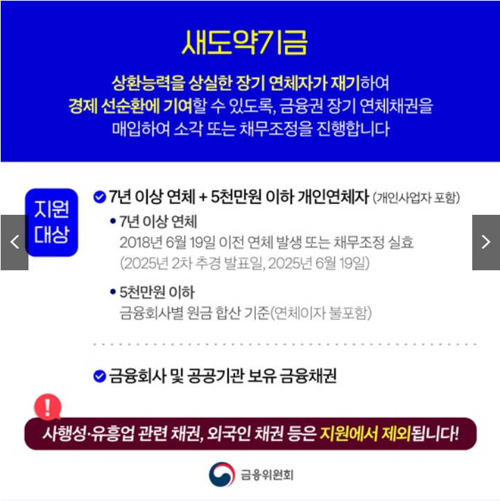 새도약기금으로 빚 탕감받는 단계별 신청 가이드 출처:정책브리핑)