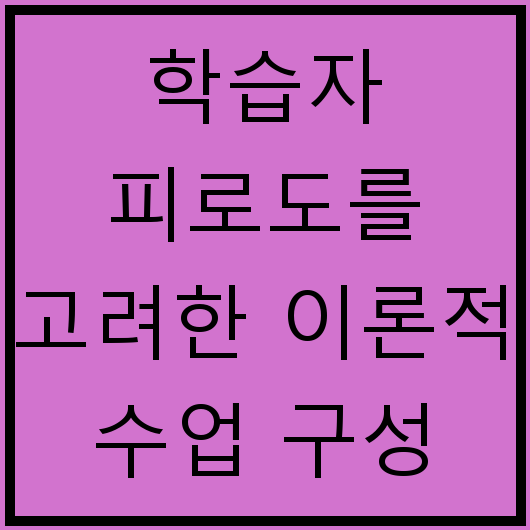 학습자 피로도를 고려한 이론적 수업 구성