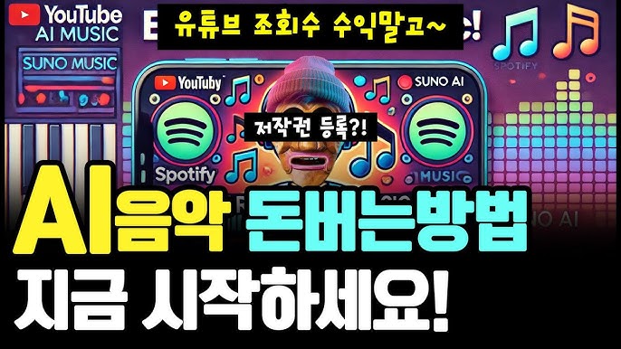 AI 음악 생성 도구를 이용한 작곡 화면 예시