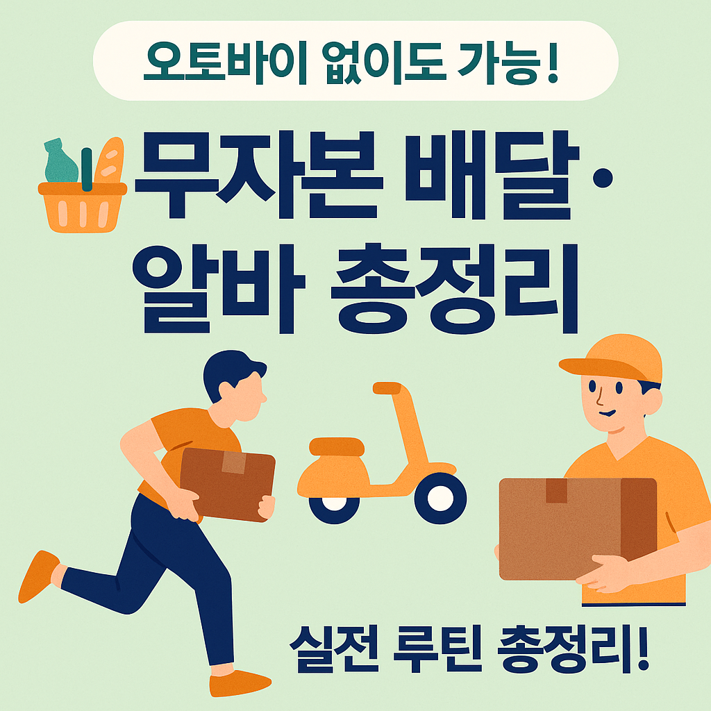 '오토바이 없이도 가능! 무자본 배달·알바 총정리'