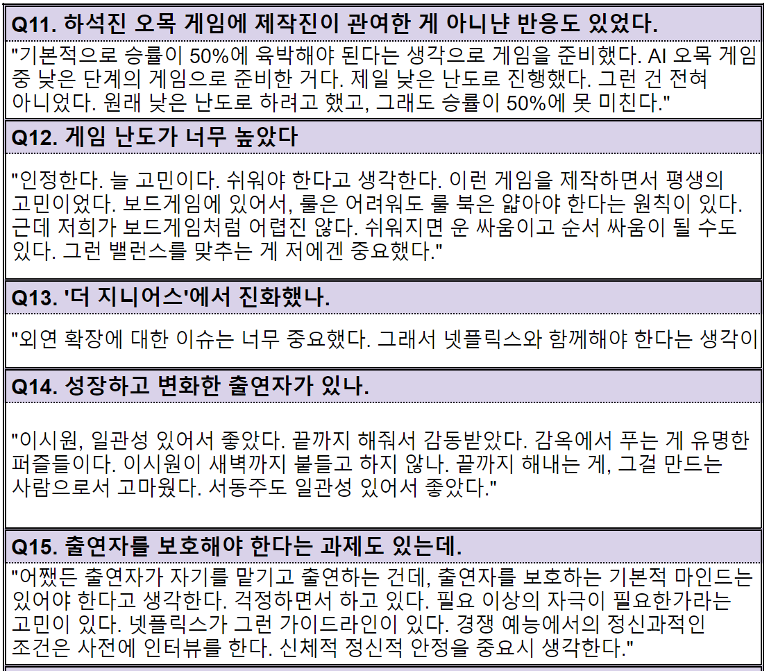 정종연 PD 인터뷰