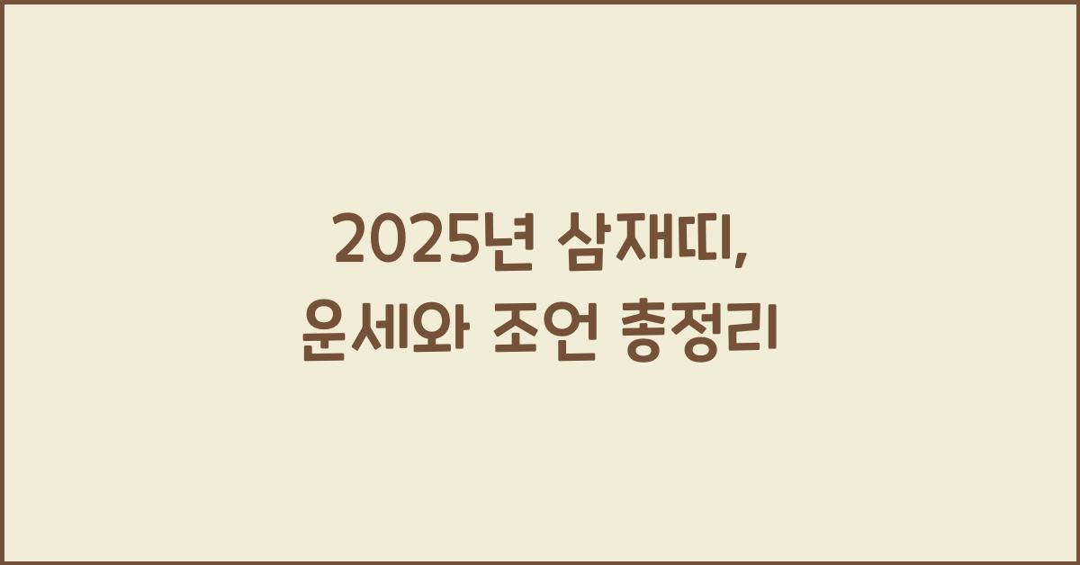 2025년 삼재띠