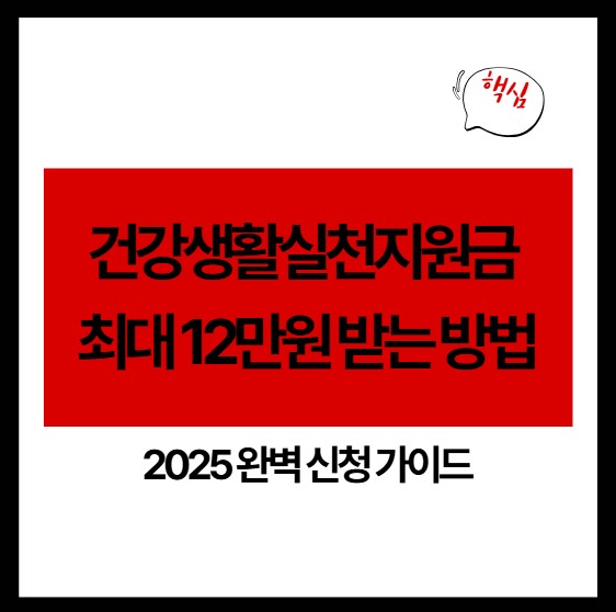 건강생활실천지원금 최대 12만원 받는 방법|2025 완벽 신청 가이드