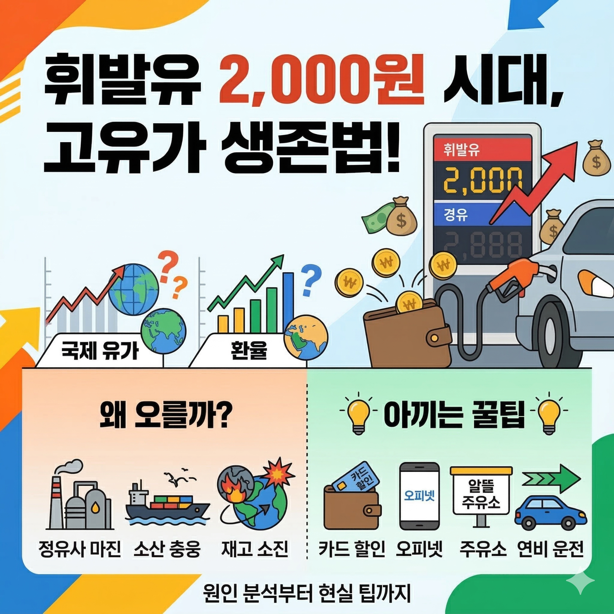 휘발유 가격 2,000원 시대, 왜 오르기만 할까? 원인 분석부터 기름값 아끼는 현실적인 팁까지