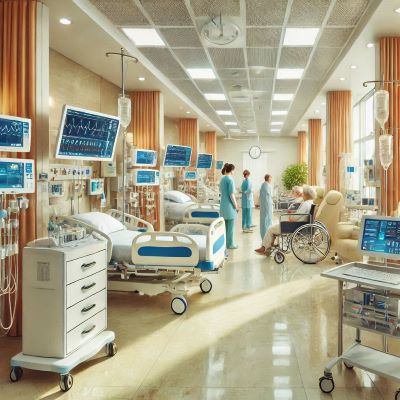 환자를 돌보는 병원의 모습