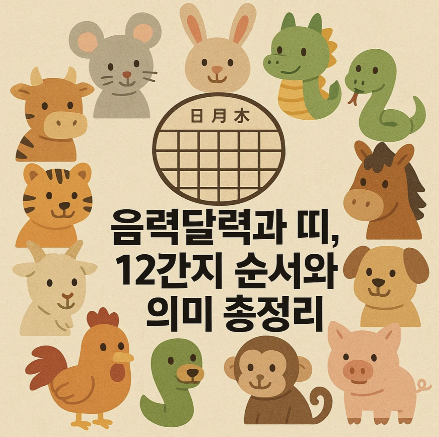 음력달력과 띠, 12간지 순서와 의미 총정리