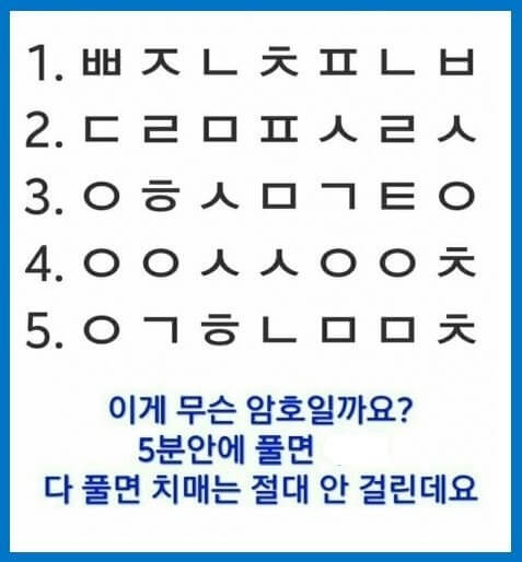 치매 자가 진단법