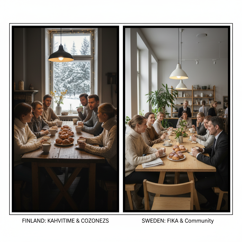 북유럽 커피 문화 핀란드 카피타임과 스웨덴 피카 (이미지 생성:google)