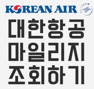 대한항공 마일리지 조회하기