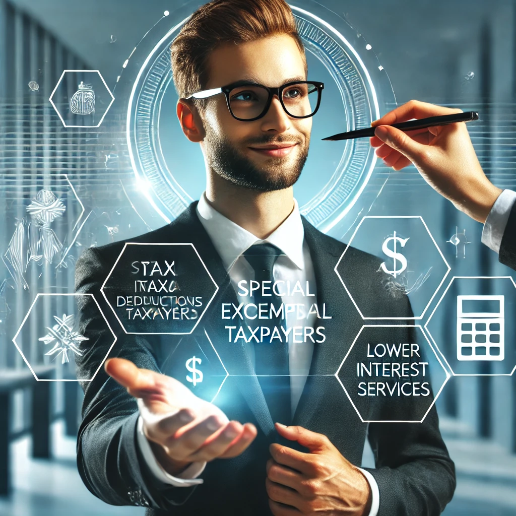 모범납세자의 금융 혜택 &ndash; 세금 감면, 대출 금리 인하, 신용카드 우대 혜택을 받는 비즈니스맨의 모습