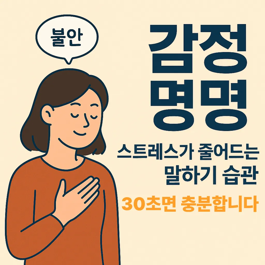 감정 명명, 스트레스가 줄어드는 말하기 습관 30초면 충분합니다