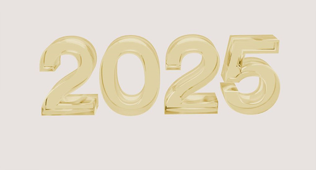 unsplash 제공, 금색으로 2025가 적힌 숫자 사진
