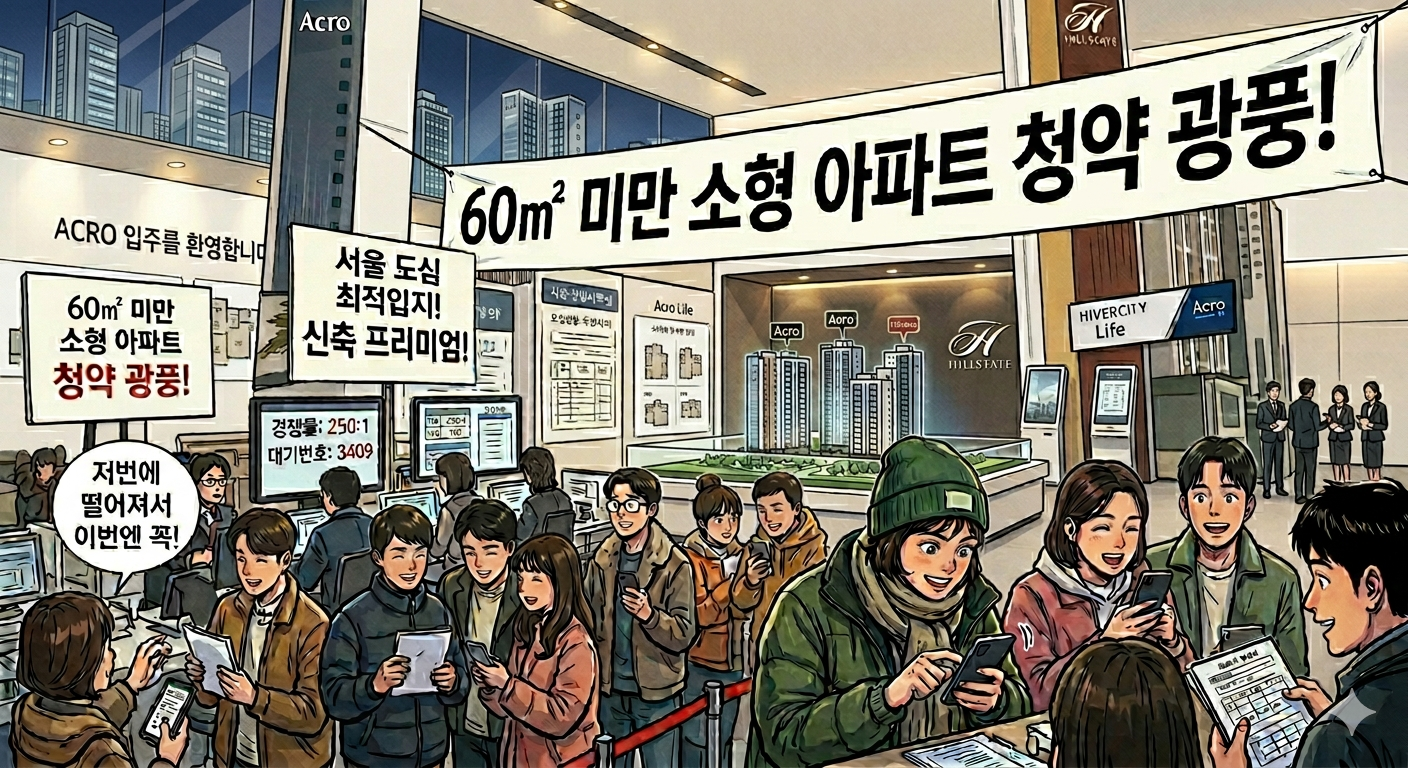 1~2인 가구 겨냥 '소형 아파트(60㎡ 미만)' 청약 광풍
