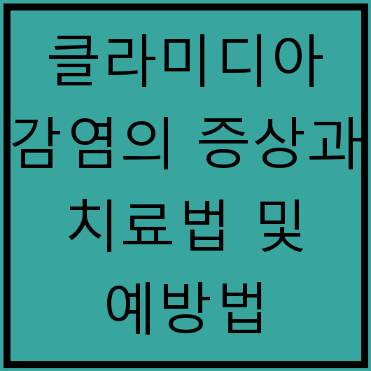 클라미디아 감염의 증상과 치료법 및 예방법