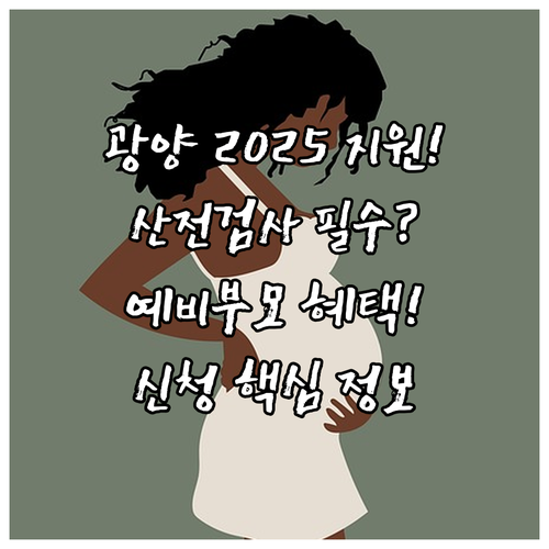 2025 광양시 예비 부모 산전 검사..