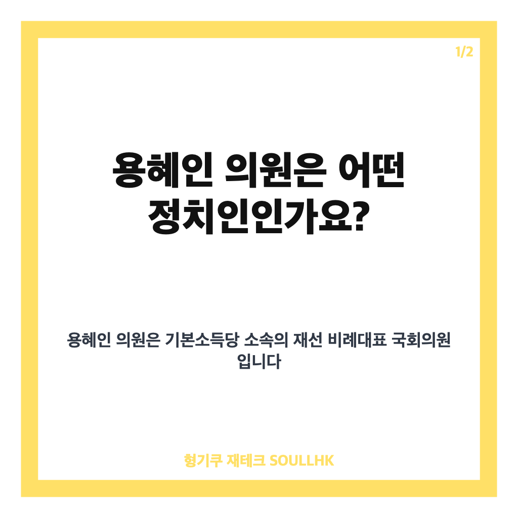 용혜인 프로필｜비례대표 국회의원 이력과 주요 경력 정리 카드뉴스 1