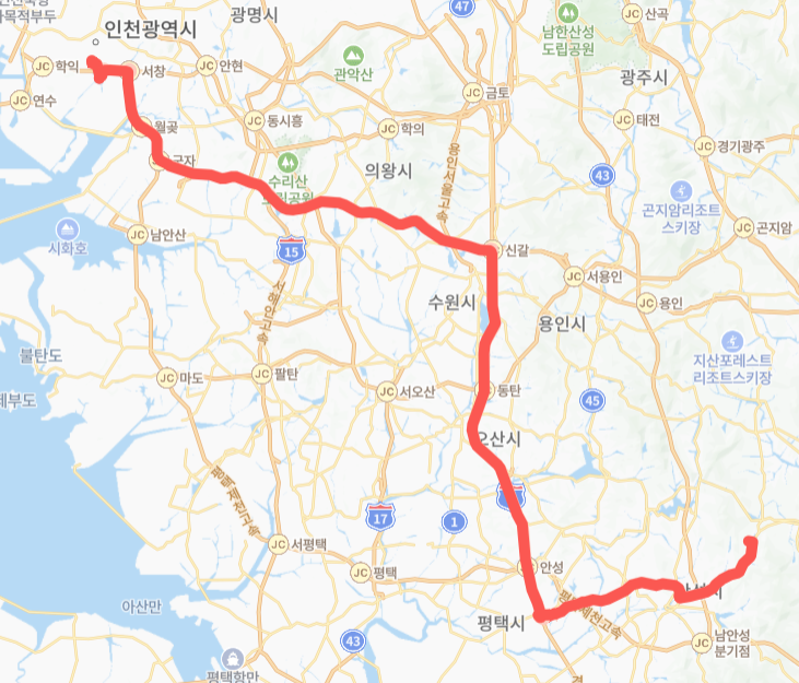 안성-인천-8830번-버스-노선-지도