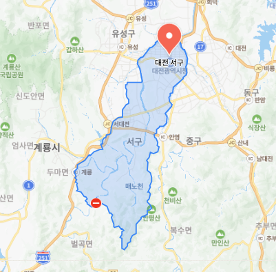 대전 서구 지도