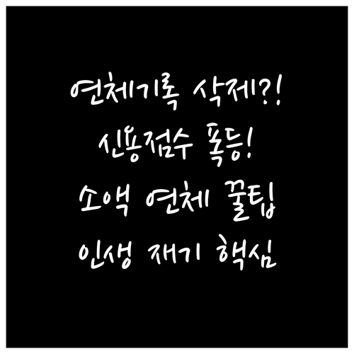 신용점수 획기적 상향 소액 연체 기록..