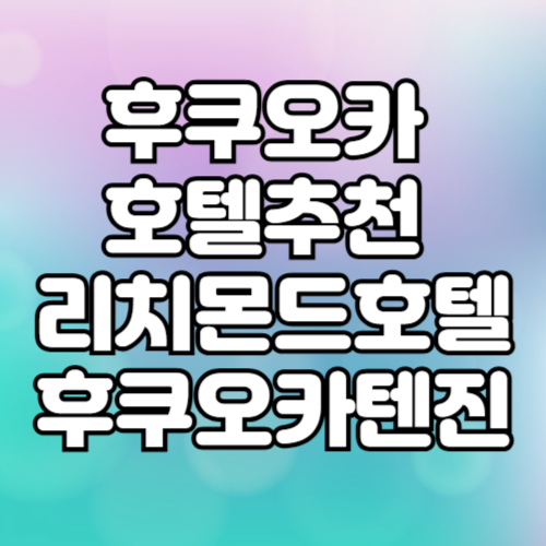 일본 후쿠오카 호텔 추천 리치몬드 호텔 후쿠오카 텐진