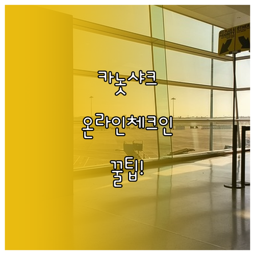 카놋샤크 항공 온라인 체크인 단계별 ..