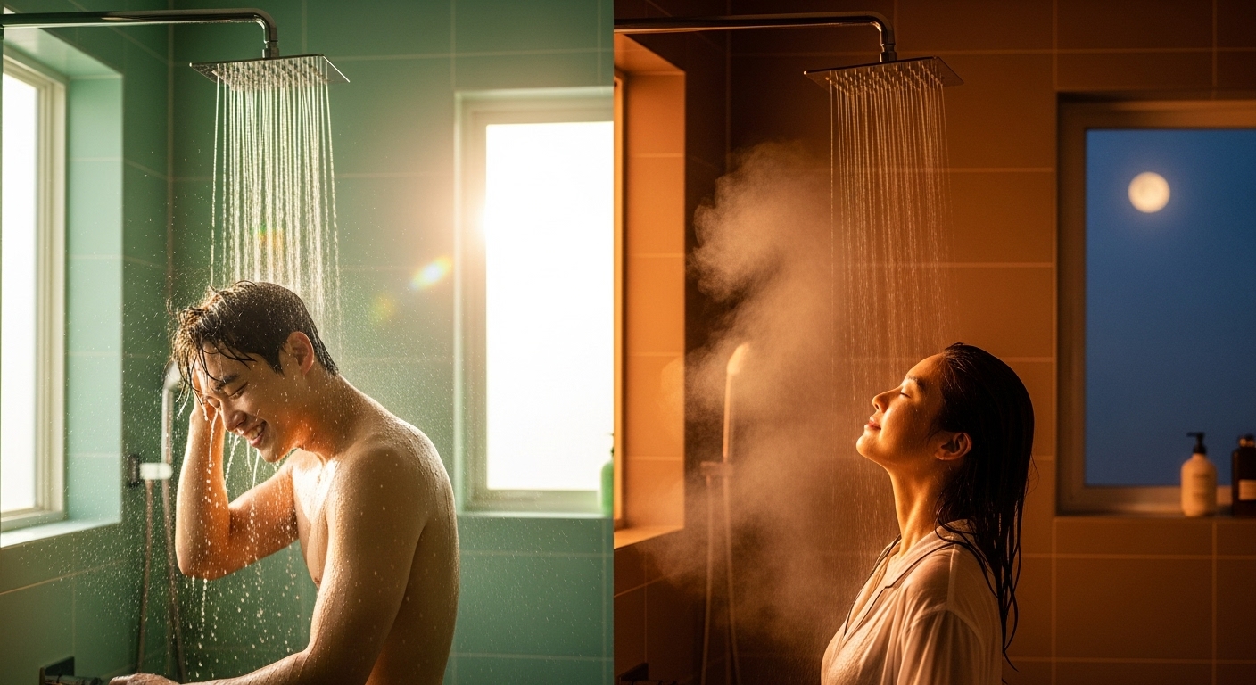샤워, 아침 vs 저녁? 과학자들이 밝혀낸 더 똑똑하게 씻는 법
