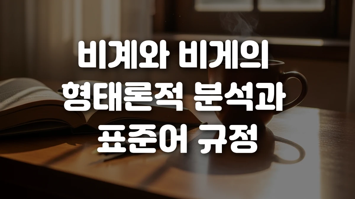 비계와 비게의 형태론적 분석과 표준어 규정